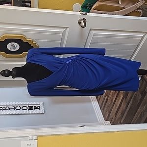 Joseph Ribkoff sheath blue midi formal dress